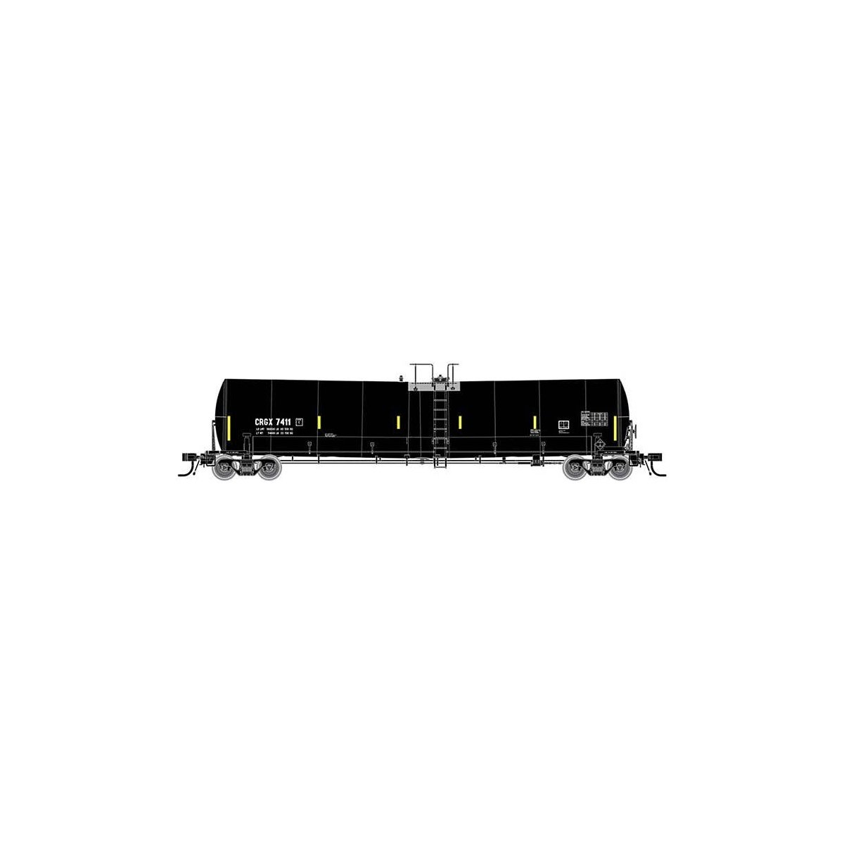 Trinity 25,500-Gallon Tank Car (Cargill Version) - Ready to Run - Master(R) -- Cargill 7411 (UTCI Repaint black, Yellow Conspicu