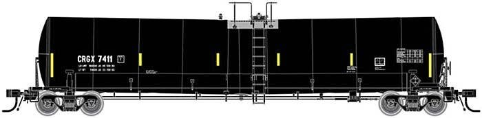 Trinity 25,500-Gallon Tank Car (Cargill Version) - Ready to Run - Master(R) -- Cargill 7411 (UTCI Repaint black, Yellow Conspicu
