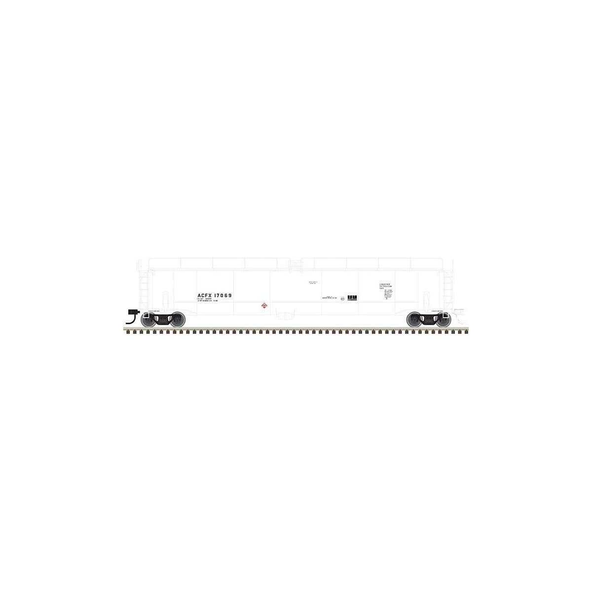 ACF 33,000 Gallon Tank Car - Ready to Run - Master(R) -- ACFX 17067 (white, black), N, Atlas Model Railroad Co. 50005363