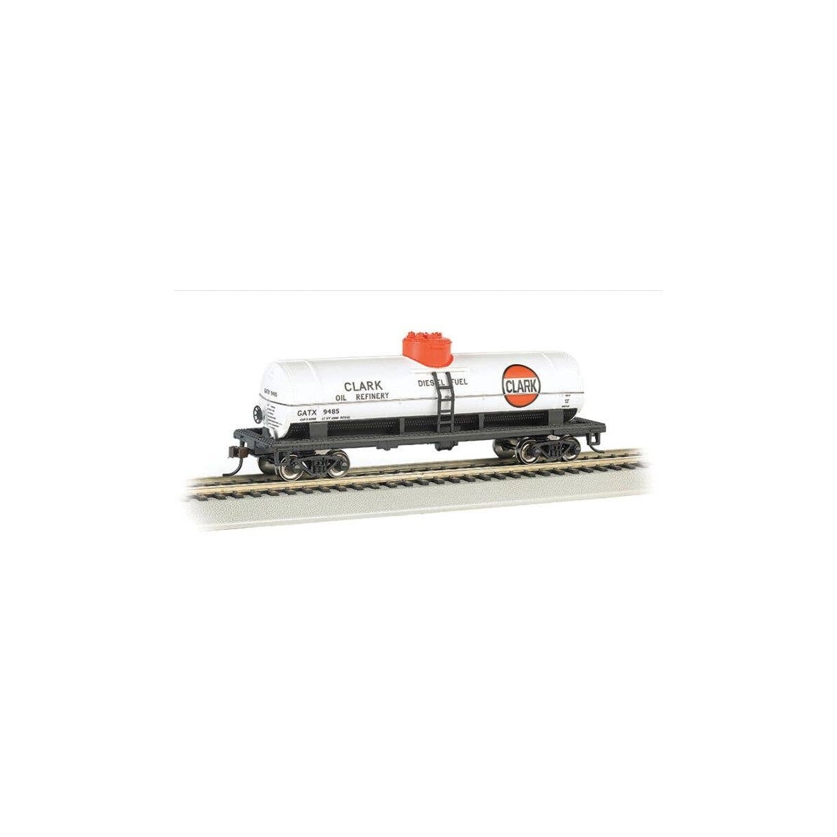 40′ Single-Dome Tank Car - Ready to Run - Silver Series(R) -- Clark 9485 (white, red), HO, Bachmann Industries 17809