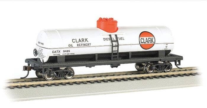 40′ Single-Dome Tank Car - Ready to Run - Silver Series(R) -- Clark 9485 (white, red), HO, Bachmann Industries 17809