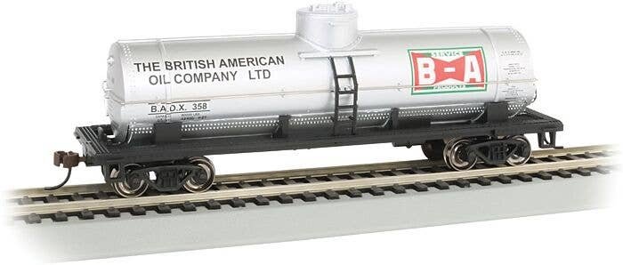 40′ Single-Dome Tank Car - Ready to Run - Silver Series(R) -- British-American Oil (silver), HO, Bachmann Industries 17812