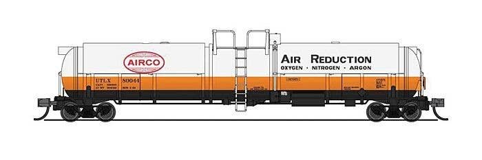 High-Capacity Cryogenic Tank Car - Ready to Run -- Air Reduction (white, orange, black, red), N, Broadway Limited Imports 8151