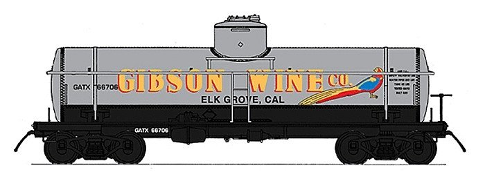 ACF Type 27 Riveted 8000-Gallon Tank Car - Ready to Run - Famous Image Collect -- Gibson Wine (gray, black, yellow, red), N, Int