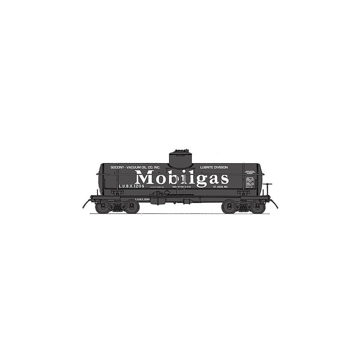 ACF Type 27 Riveted 8000-Gallon Tank Car - Ready to Run - Famous Image Collect -- Mobilgas (black, white Bllboard Lettering), N,