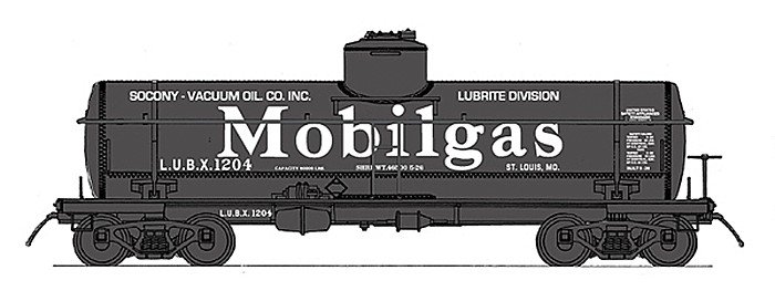 ACF Type 27 Riveted 8000-Gallon Tank Car - Ready to Run - Famous Image Collect -- Mobilgas (black, white Bllboard Lettering), N,