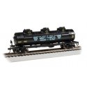 40′ 3-Dome Tank Car - Ready to Run - Silver Series(R) -- West Chemical Products GATX 70487 (black, white, yellow), HO, Bachman