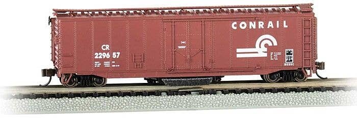 Track Cleaning 50′ Plug-Door Boxcar - Ready to Run -- Conrail 229657 (Boxcar Red), N, Bachmann Industries 16369