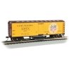 Track Cleaning 40′ Wood Reefer with Removable Dry Pad - Ready to Run -- Agar Packing Co. 401 (yellow, red, white), HO, Bachman