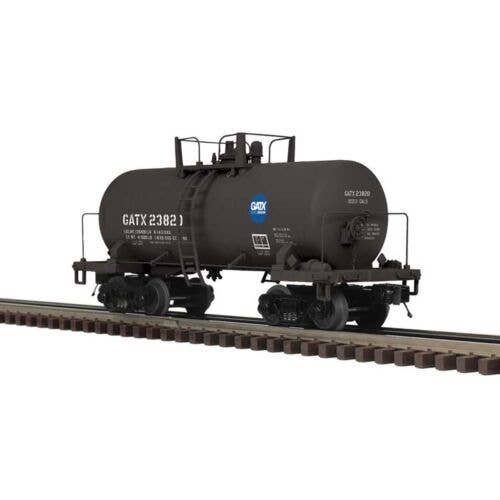 8,000-Gallon Tank Car - 3-Rail - Ready to Run - Premier -- General American GATX (black, blue, white, Service Driven Logo), O, A