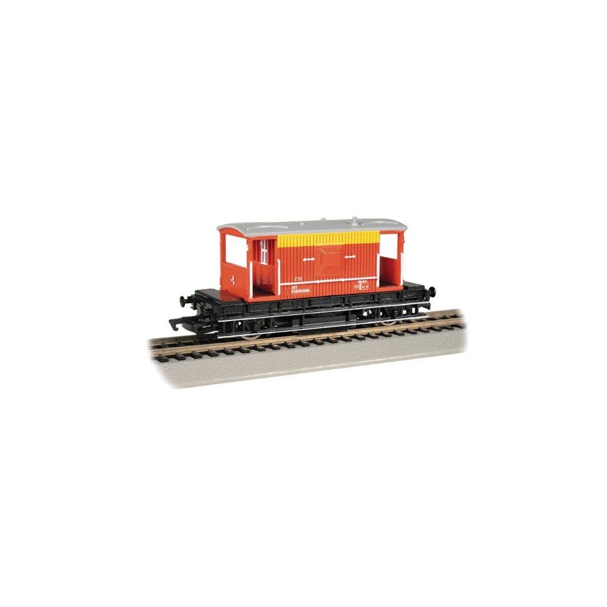 British Brake Van Track Cleaning Car - Ready to Run -- Signal and Telegraph KDB955094 (red, yellow), HO, Bachmann Industries 749