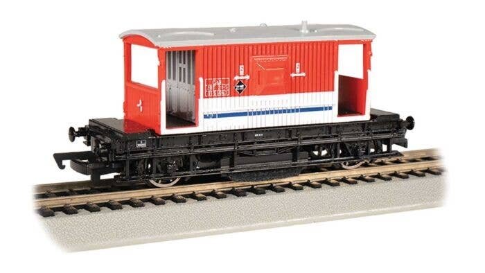 British Brake Van Track Cleaning Car - Ready to Run -- London Transport B9550423 (red, white), HO, Bachmann Industries 74903