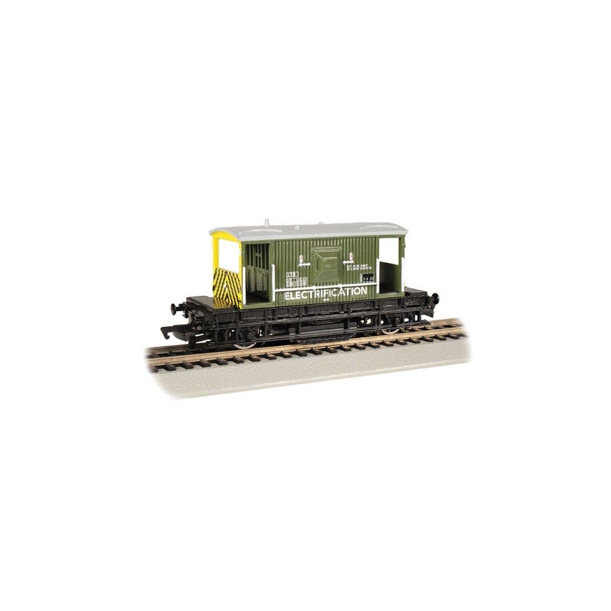 British Brake Van Track Cleaning Car - Ready to Run -- Departmental LDB952490 (gray, black), HO, Bachmann Industries 74904