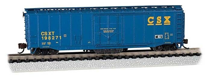 Track Cleaning 50′ Plug-Door Boxcar - Ready to Run -- CSX Transportation 198721 (blue, yellow), N, Bachmann Industries 16370