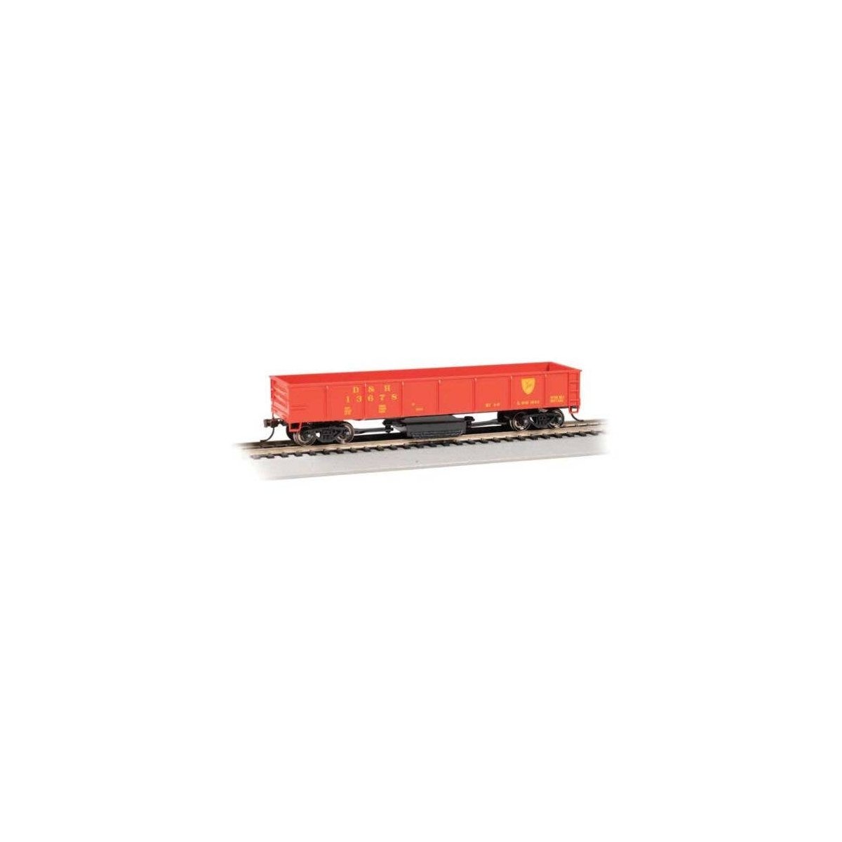 Track Cleaning 40′ Gondola w/Removable Dry Pad - Ready-to-Run -- Delaware & Hudson 13678 (red, yellow), HO, Bachmann Industrie
