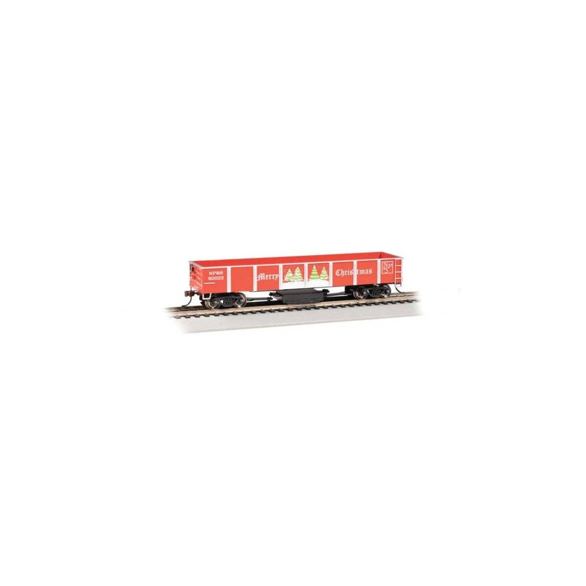 Track Cleaning 40′ Gondola w/Removable Dry Pad - Ready-to-Run -- North Pole & Southern (red, white, green), HO, Bachmann Indus