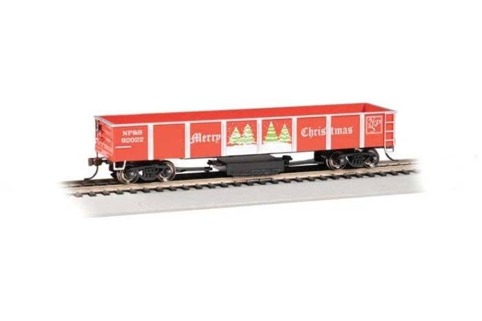 Track Cleaning 40′ Gondola w/Removable Dry Pad - Ready-to-Run -- North Pole & Southern (red, white, green), HO, Bachmann Indus