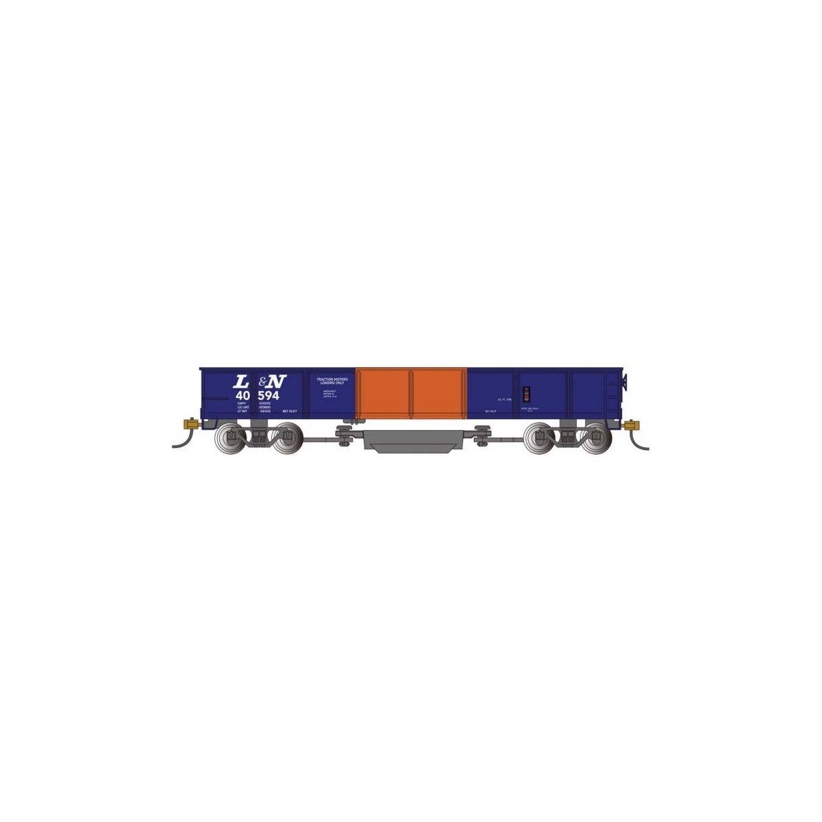 Track Cleaning 40′ Gondola w/Removable Dry Pad - Ready-to-Run -- Louisville & Nashville 40594 (blue, orange), HO, Bachmann Ind