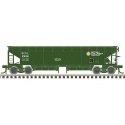 70-Ton Hart Ballast Car 3-Pack - Ready to Run - Master(R) -- British Columbia Railway 2507, 2510, 2520 (green, white), HO, Atlas