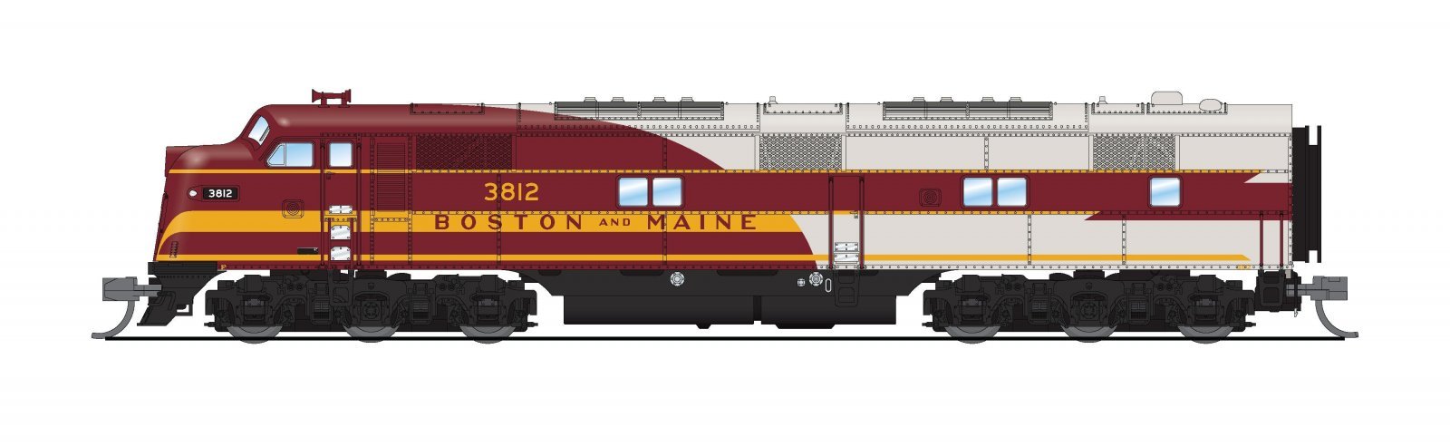 REFURBISHED R8764 EMD E7A, B&M 3815, As-Delivered, Paragon4 Sound/DC/DCC, N, BLI, 8764