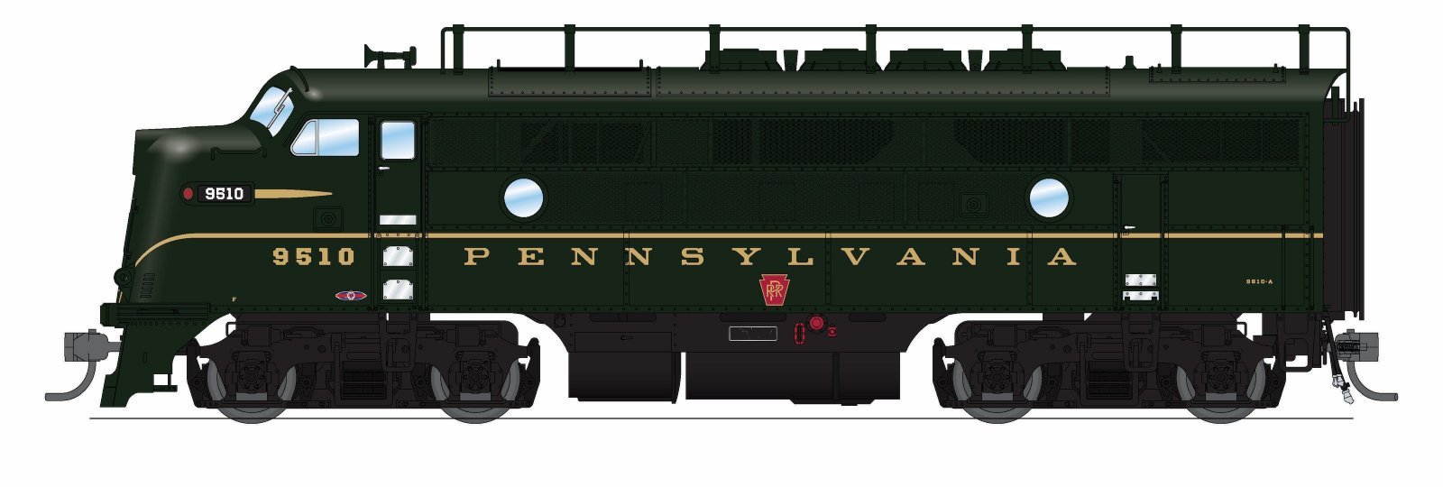 REFURBISHED R9676 EMD F3A, PRR 9517A, DGLE Single Stripe, No-Sound / DCC-Ready, HO, BLI, 9676
