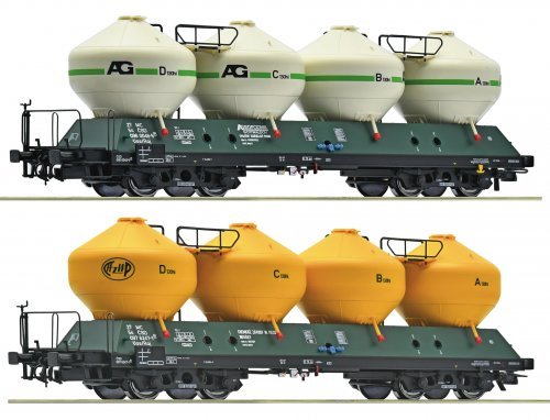 2 piece set: Silo wagons, CSD, HO, Roco 6600236