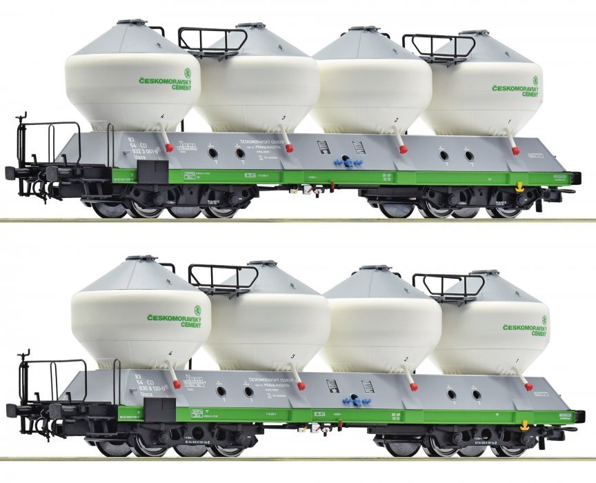 2 piece set: Silo wagons, CD, HO, Roco 6600237
