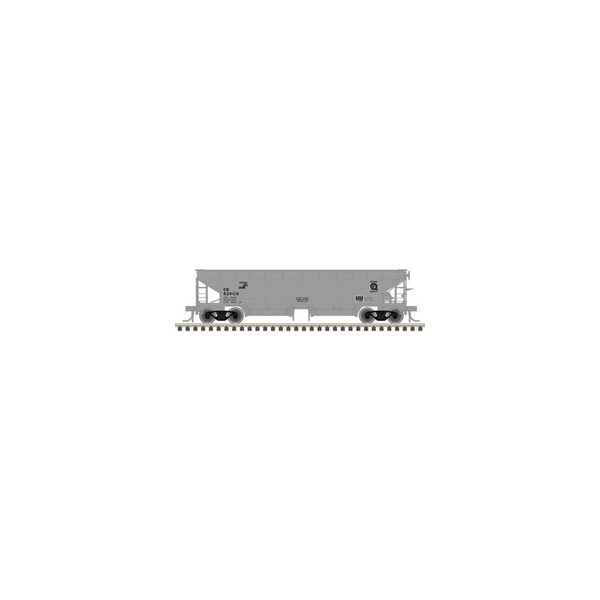 70-Ton Hart Ballast Car - Ready to Run - Master(R) -- Conrail 52903 (gray, black), N, Atlas Model Railroad Co. 50006604