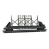 50′ Fishbelly-Side Flatcar with Panel Track Support Frame Kit - Ready to Run -- Conrail 758007 (black), N, Micro Trains Line 4