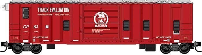 50′ Rib-Side Track Inspection Car, No Roofwalk - Ready to Run -- Canadian Pacific Kansas City CPKC CP 63 (red, silver, white),