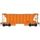 70-Ton 2-Bay Ballast Hopper with Side Chutes (Ballast Gates) - Ready to Run -- Dimensional Data Only (orange), HO, Bowser Manufa