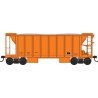 70-Ton 2-Bay Ballast Hopper with Side Chutes (Ballast Gates) - Ready to Run -- Dimensional Data Only (orange), HO, Bowser Manufa