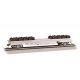 52′ Wheel Flatcar with Load - Ready to Run -- Santa Fe 198234 (MOW silver, black), HO, Bachmann Industries 18937