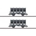 Type STCwf 2-Axle Dump Car 2-Pack - 3-Rail - Ready to Run -- Luxembourg State Railways CFL (Era III 1950s, gray), HO, Marklin, I