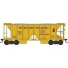 70-Ton 2-Bay Ballast Hopper with Side Chutes (Ballast Gates) - Ready to Run -- Morrison Knudsen 779 (yellow), HO, Bowser Manufac