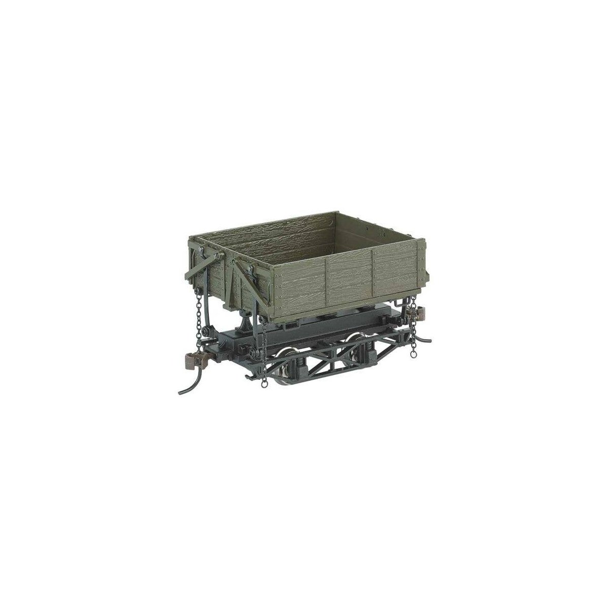 Wood Side-Dump Car 3-Pack - Ready to Run - Spectrum(R) -- Green, On30, Bachmann Industries 29804