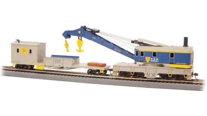 250-Ton Crane Derrick with Boom Tender - Silver Series(R) -- Delaware & Hudson, HO, Bachmann Industries 16103