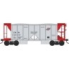 70-Ton 2-Bay Ballast Hopper with Side Chutes (Ballast Gates) - Ready to Run -- Chicago & North Western X201750 (gray, red), HO, 