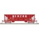 41′ Ballast Hopper 3-Pack - Ready to Run - Master(R) -- Herzog 6317, 6839, 6850 (Boxcar Red, white), N, Atlas Model Railroad C