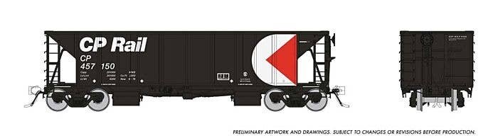 NSC Ballast Hopper 6-Pack - Ready to Run -- Canadian Pacific Set 2 (black, white, red, Multimark), HO, Rapido Trains Inc 158015