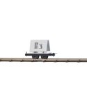 Flatcar with Concrete Panel Load - Feldbahn -- Unlettered (black), HOn2, Busch Gmbh & Co Kg 12236