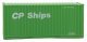 20′ Corrugated Container with Flat Panel - Assembled -- CP Ships (green, white), HO, Walthers SceneMaster 8010