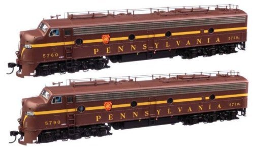 EMD E8 A-A with LokSound 5 Sound & DCC -- Pennsylvania Railroad Class EP-22 5760, 5790 (Tuscan, single stripe), HO, WalthersProt