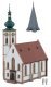Village Church -- Kit - 5-7/16 x 2-15/16 x 8-1/16′ 13.8 x 7.5 x 20.5cm, N, Faller Gmbh 231726