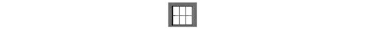 6-Pane Window with Glazing -- 30 x 28` Scale (Fits .4 x .365` Opening) pkg(12), HO, Tichy Train Group 8306