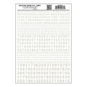 Dry Transfer Numbers Only - Railroad Gothic -- White, All Scales, Woodland Scenics 727