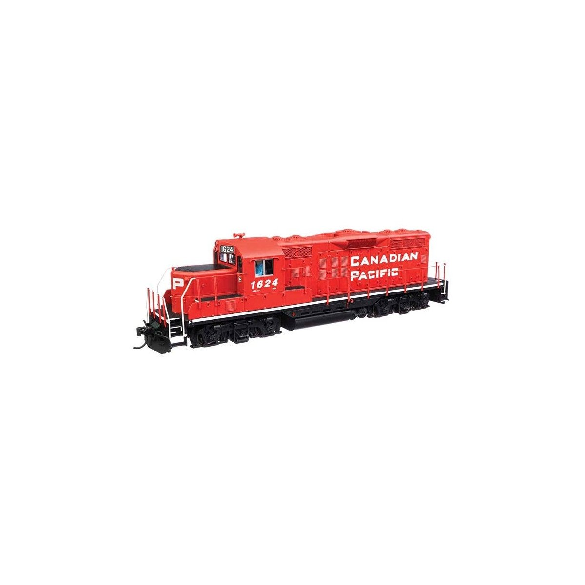 EMD GP9 Phase II with Chopped Nose - Standard DC -- Canadian Pacific 1624 (red, white), HO, WalthersMainline 10435