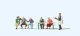 Wine Festival Goers with Picnic Table -- Set 1 pkg(6), HO, Preiser Kg 10782