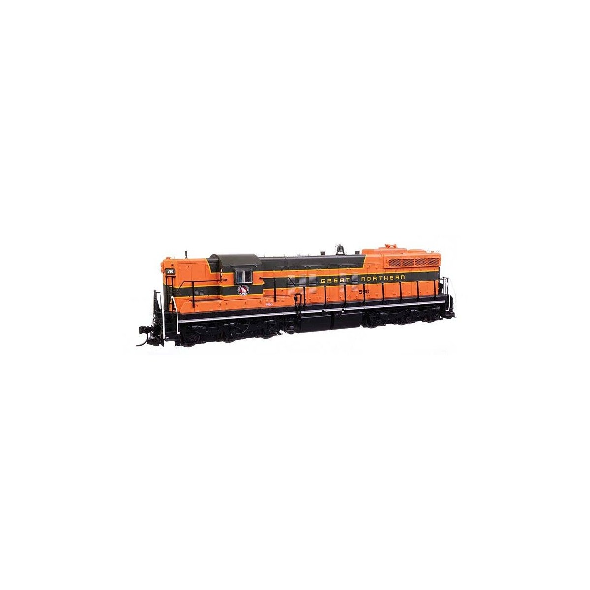 EMD SD9 - ESU LokSound 5 Sound & DCC -- Great Northern 590 (orange, green), HO, WalthersProto 41709