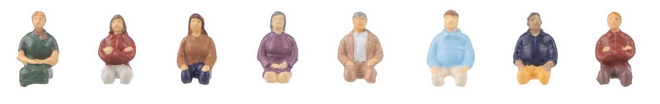 Sitting People without Legs Set 1 -- pkg(8), HO, Faller Gmbh 151685
